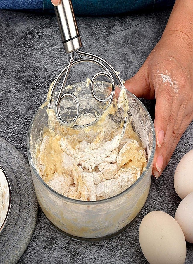 BRIGHTZONE Multifunctional Effortless Stainless Steel Dough Mixer with Hanging Hole Durable Time-Saving Mixing Stick Baking Tools Egg Beater for Home Kitchen Baking Accessories 1 Pcs - Image 3